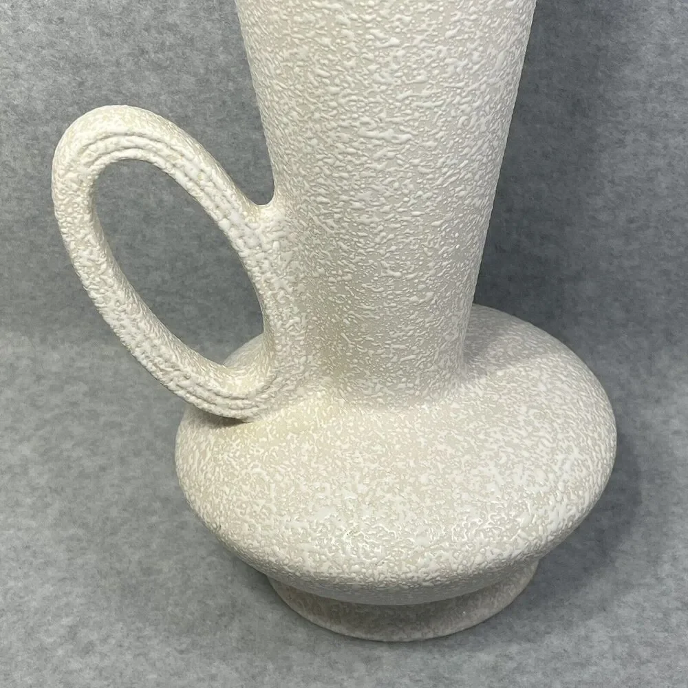 Vintage Mid Century Modern‎ 14” China Craft USA White Splatter Ware Vase C-414